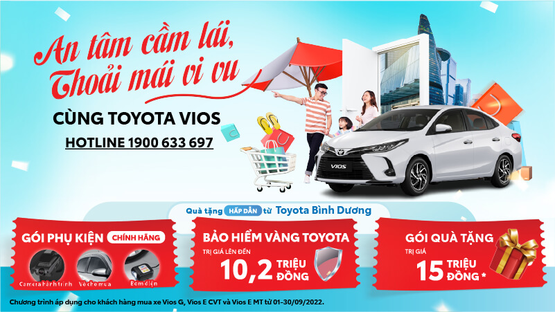 Chương trình khuyến mãi dành cho xe Toyota Vios tháng 9