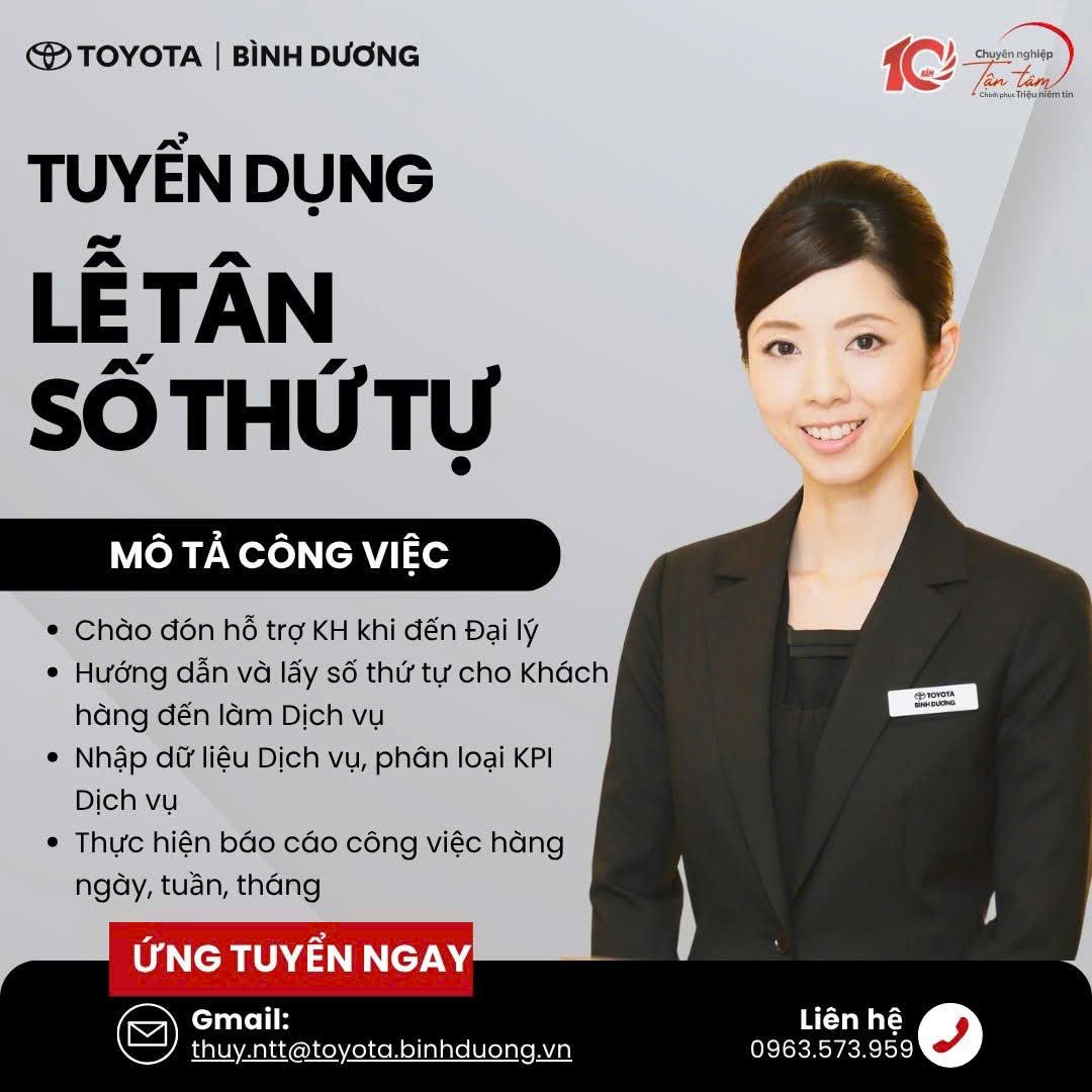 Tuyển dụng lễ tân số thứ tự