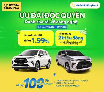 THƯỞNG LỚN KHI GIỚI THIỆU XE THÀNH CÔNG VÀ LÃI SUẤT ĐỘC QUYỀN 1.99% CHO TÀI XẾ GRAB & BE